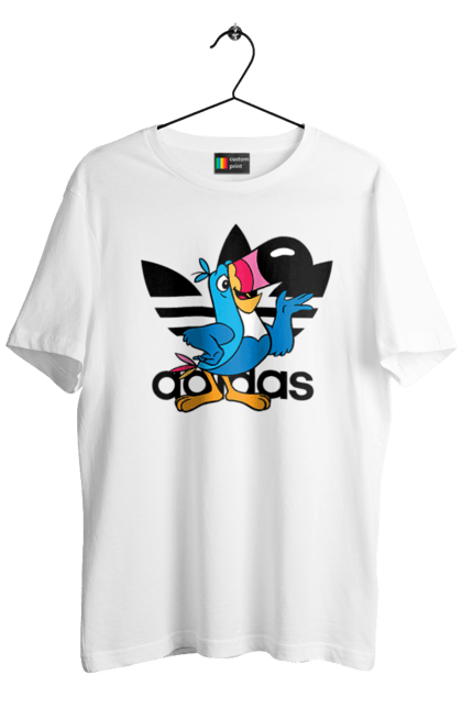 Футболка мужская с принтом Adidas Тукан Сэм. Adidas, froot loops, toucan sam, адидас, москот, тукан сэм. 2070702