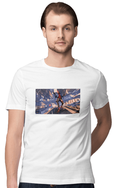 Футболка чоловіча з принтом "Людина Павук Майлз Моралес". Man, miles morales, spider, spider man, людина павук, майлз моралес, паук, человек, человек паук. ART принт на футболках