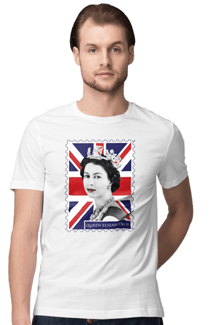 Men's t-shirt with prints Queen Elizabeth II. Britain, british, england, platinum jubilee, queen, queen elizabeth, queen elizabeth ii, rip queen elizabeth. 2070702