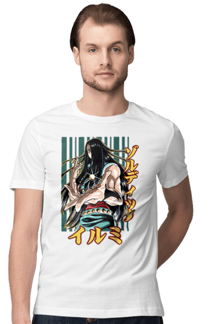 Men's t-shirt with prints Hunter × Hunter Illumi Zoldyck. Anime, hunter, hunter × hunter, hunter hunter, illumi, illumi zoldyck, manga, zoldyck. 2070702