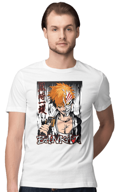 Футболка чоловіча з принтом "Бліч Куросакі Ічіґо". Anime, bleach, ichigo kurosaki, manga, аніме, бліч, ічіго, куросакі ічіґо, манга. 2070702