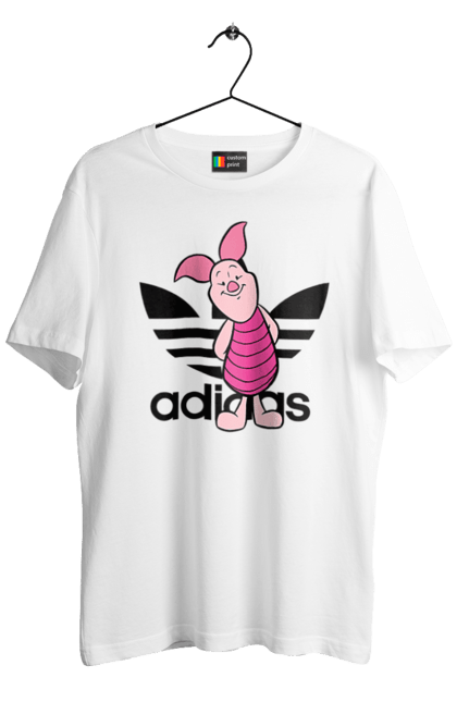 Футболка мужская с принтом Adidas Пятачок. Adidas, piglet, адидас, винни-пух, мультфильм, пятачок. 2070702