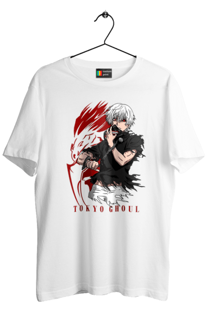 Футболка чоловіча з принтом "Токійський гуль". Kaneki ken, tokyo ghoul, аніме, драма, жахи, канеки кен, канекі кен, манга, токійський гуль, фантастика. 2070702