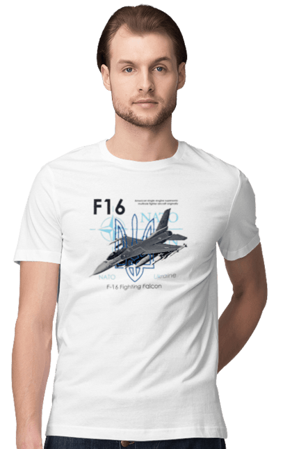 Футболка мужская с принтом F16. F16, nasams, zuzana, гаубица, два герба, залужный, сюзанно. 2070702