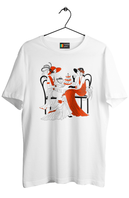 Футболка чоловіча з принтом "Дами В Червоному". Дами, посиденьки, чаювання. 2070702