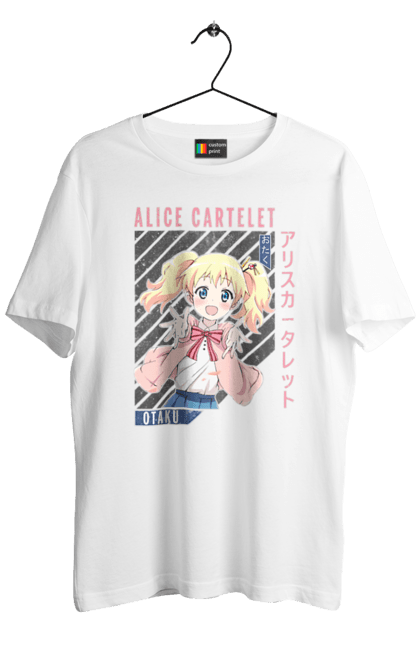 Men's t-shirt with prints Kiniro Mosaic Alice Cartelet. Alice, alice cartelet, anime, gold mosaic, kiniro mosaic, kinmoza, manga. 2070702