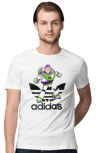 Men's t-shirt with prints Adidas Buzz Lightyear. Adidas, buzz lightyear, cartoon, toy, toy story. 2070702