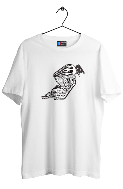 Футболка чоловіча з принтом "Двигун мотоцикла". Байк, бензобак, двигун мотоцикла, харлей девідсон, циліндри, чопер. 2070702