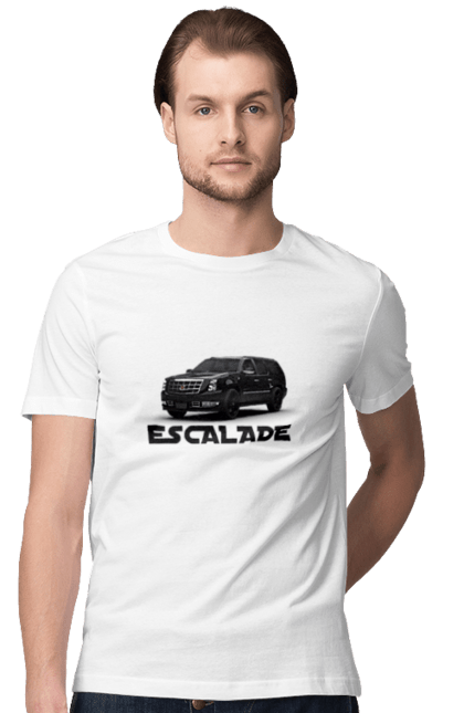 Футболка чоловіча з принтом "Каділак". Автомобіль, бізнес клас, джип, ескалада, каділак, машина, позашляховик. 2070702