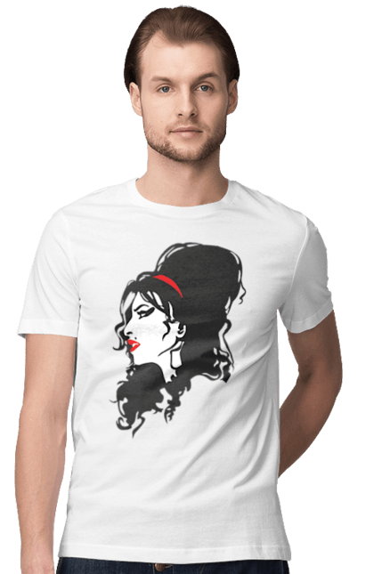 Men's t-shirt with prints Amy Winehouse. Amy winehouse, blues, composer, jazz, musician, singer, soul. 2070702