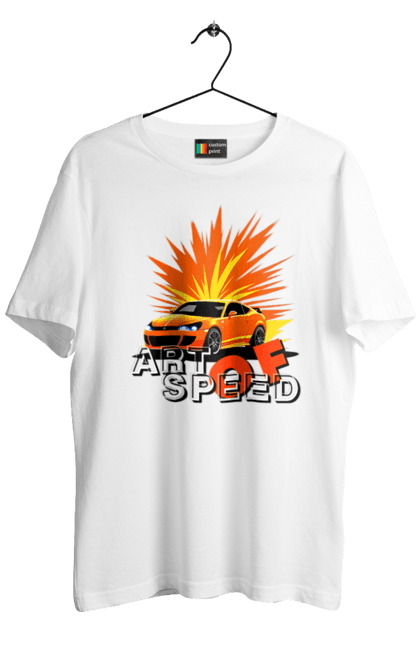 Футболка чоловіча з принтом "Мистецтво швидкості". Авто, автомобіліст, автомобіль, водій, швидкість. 2070702