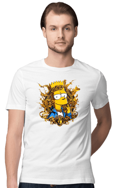 Men's t-shirt with prints Bart Simpson Versace. Bart, cartoon, serial, simpson, versace. 2070702