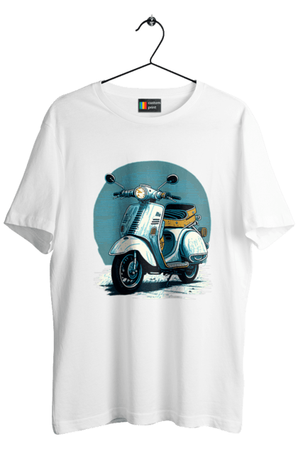 Футболка чоловіча з принтом "Мопед". Відпочинок, літо, мопед, скутер, швидкість. 2070702