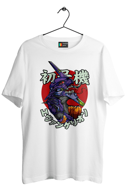 Men's t-shirt with prints Evangelion. Angel, anime, eva 01, evangelion, manga, neon genesis evangelion, shinji. 2070702