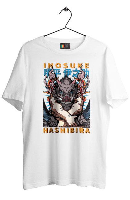 Men's t-shirt with prints Demon Slayer Inosuke. Anime, demon slayer, inosuke, inosuke hashibira, kimetsu no yaiba, manga. 2070702