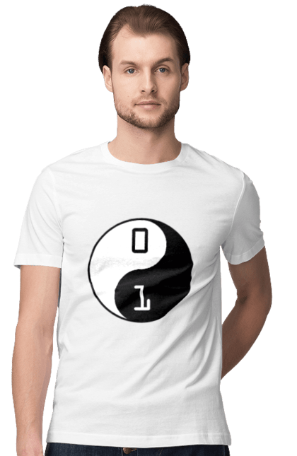 Футболка чоловіча з принтом "Інь Янь". Angular, c, css, html, it, javascript, jquery, php, python, react, svelt, vue, айтишник, айті, гумор, код, кодувати, прогер, програміст, програмісти, ти ж, ти ж програміст, тиж програміст. 2070702