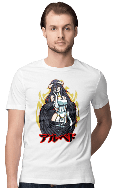 Men's t-shirt with prints Overlord Albedo. Albedo, anime, lord, overlord, tv series. 2070702