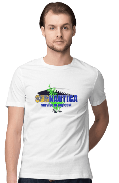 Футболка чоловіча з принтом "Subnautica 2". Subnautica, игри, компютерні, субнатика. CustomPrint.market