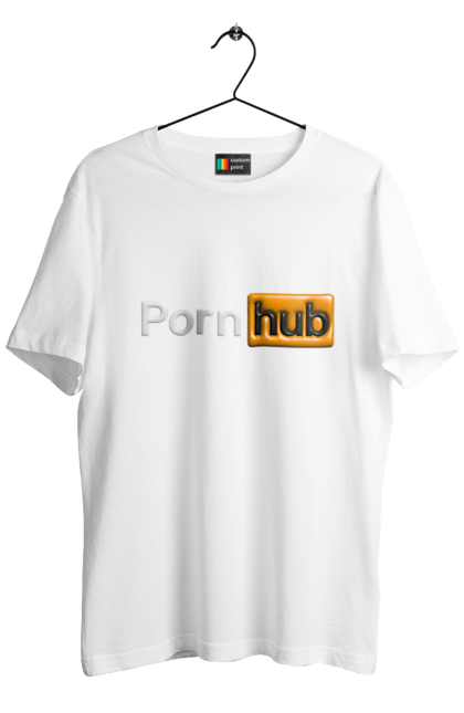 Футболка чоловіча з принтом "Порно Хаб". Гумор, логотип порнохаб, молодіжна, порно хаб, порнхаб. 2070702