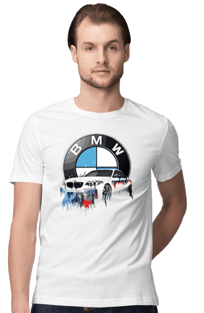 Футболка мужская с принтом BMW. Bmv, авто, бмв, бмв фан, фанклуб. 2070702