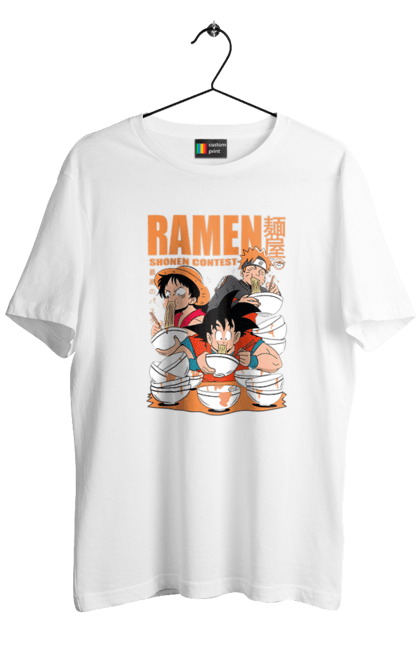 Men's t-shirt with prints Ramen. Anime, characters, food, goku, luffy, manga, naruto, ramen. 2070702