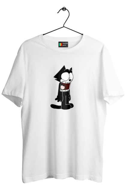 Men's t-shirt with prints Felix the Cat. Cartoon, cat, comedy, felix, film, game, mascot. CustomPrint.market