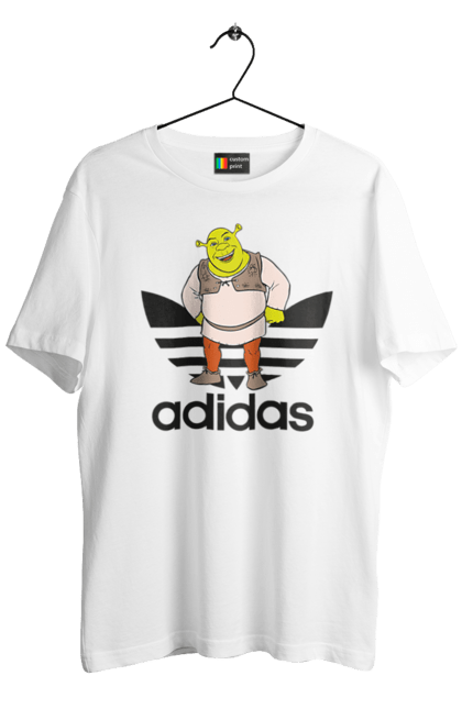 Футболка мужская с принтом Adidas Шрек. Adidas, shrek, адидас, мульт, мультфільм, огр, шрек. 2070702