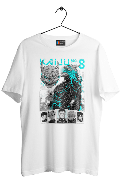 Men's t-shirt with prints Kaiju № 8 Kafka Hibino. Anime, hibino kafka, kafka hibino, kaiju, kaiju 8, kaiju 8, kaiju № 8, manga. 2070702