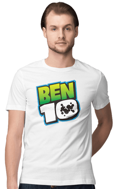 Футболка чоловіча з принтом "Бен 10 клас. Лого". Бен 10, емблема, логотип, мультик, мультсеріал. ART принт на футболках
