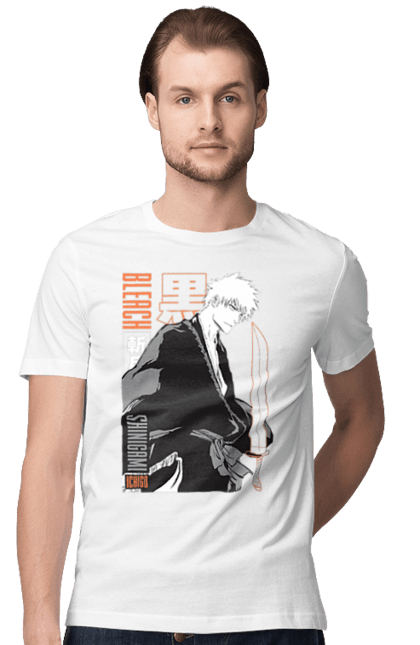 Men's t-shirt with prints Bleach Ichigo Kurosaki. Anime, bleach, ichigo, ichigo kurosaki, manga. 2070702