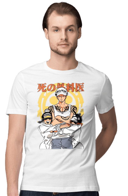 Men's t-shirt with prints One Piece Trafalgar Law. Anime, manga, one piece, straw hat pirates, trafalgar law. 2070702