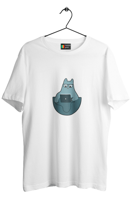 Men`s t-shirt with prints Cat programmer. Aitі, angular, c, code, css, html, humor, it, it specialist, javascript, jquery, koduvati, php, proger, programmer, programmers, python, react, svelt, type programmer, vue, you. 2070702
