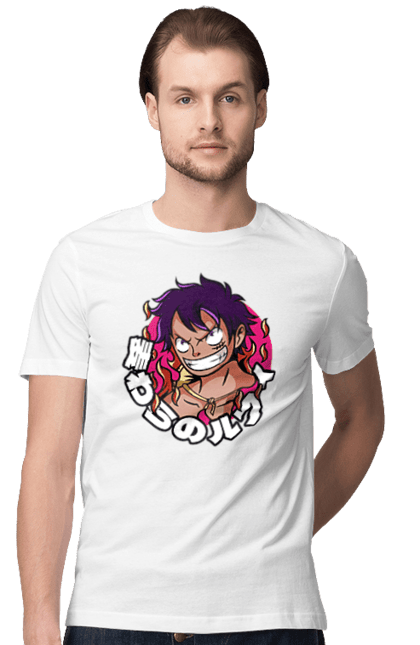Men's t-shirt with prints One Piece Luffy. Anime, luffy, manga, monkey de luffy, one piece, pirates. 2070702