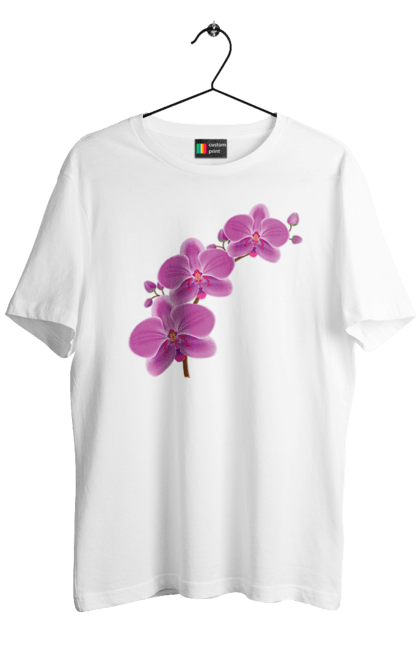 Men's t-shirt with prints Orchid Branch. Flower, orchid. CustomPrint.market