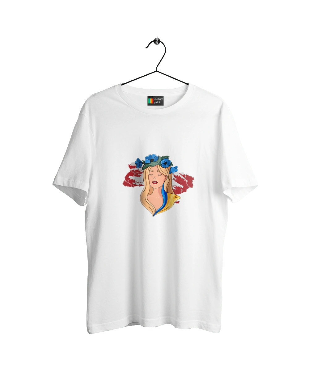 Girl on the map of Ukraine