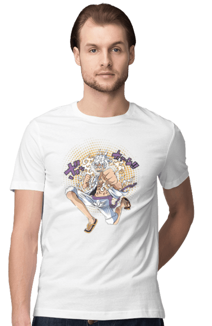 Men's t-shirt with prints One Piece Luffy. Anime, luffy, manga, monkey de luffy, one piece, pirates. 2070702