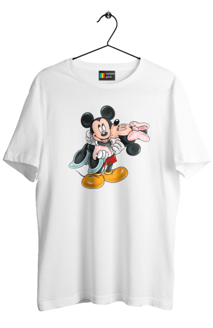 Футболка мужская с принтом Микки Маус и Минни Маус. Mickey mouse, minnie mouse, дисней, микки, микки маус, минни маус, мультфильм. 2070702