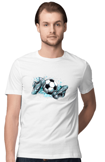Футболка чоловіча з принтом "Футбольний М'яч І Сороконожки". М`яч, сорокножкі, спорт, футбол. aslan