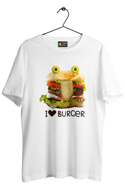 Футболка чоловіча з принтом "Burger". Бургер, гамбургер, фаст фуд. futbolka.stylus.ua