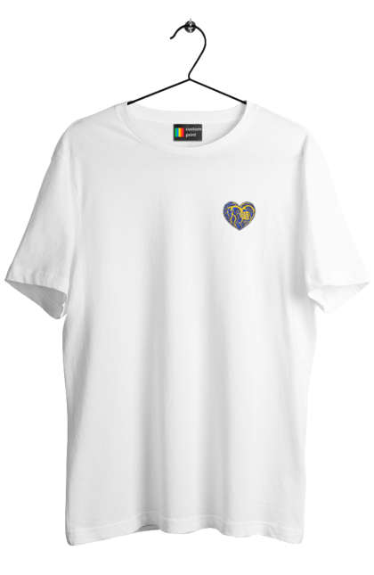 Футболка чоловіча з принтом "Серця незламних". Жрвто синій, незламні, серце, символіка, україна. 2070702