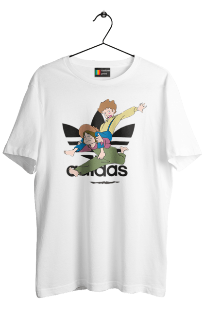 Футболка мужская с принтом Adidas Том Сойер. Adidas, tom sawyer, адидас, книга, мультфильм, повесть, приключения, том сойер. 2070702