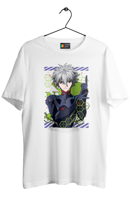 Men's t-shirt with prints Evangelion Kaworu. Anime, evangelion, eve, kaworu, kaworu nagisa, manga, neon genesis evangelion, nerve, tv series. 2070702