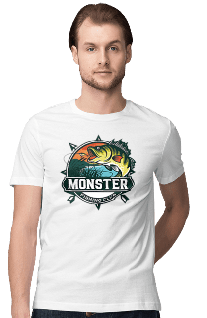 Футболка чоловіча з принтом "Рибальський клуб". Відпочинок, рибак, рибальський клуб, хоббі. 2070702