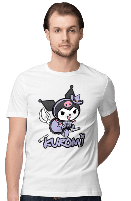 Men's t-shirt with prints Hello Kitty Kuromi. Anime, character, hello kitty, kuromi, my melody, sanrio. 2070702