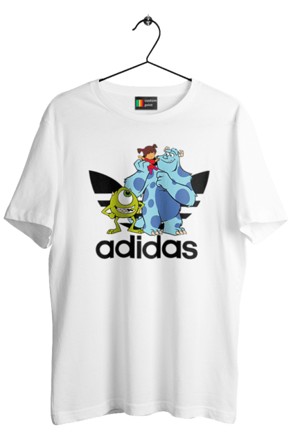 Футболка чоловіча з принтом "Adidas Корпорація монстрів". Adidas, monsters inc, pixar, адідас, корпорація монстрів, мультфільм. 2070702