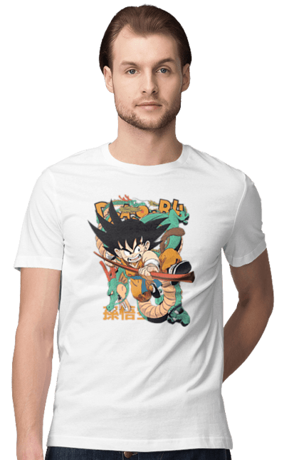 Футболка мужская с принтом Жемчуг дракона Сон Гоку. Anime, dragon ball, manga, son goku, tv series, аниме, гоку, жемчуг дракона, манга, сон гоку. 2070702