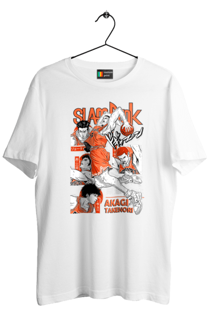 Men's t-shirt with prints Slam Dunk Takenori Akagi. Anime, basketball, comedy, manga, school, shonen, slam dunk, sports anime, takenori akagi. 2070702