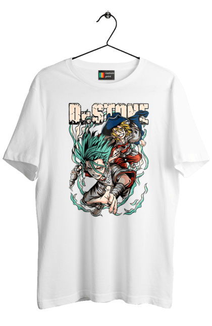 Men's t-shirt with prints Dr. Stone Senku and Ryuusui. Anime, dr. stone, ishigami, manga, ryuusui, ryuusui nanami, senku, senku ishigami. 2070702