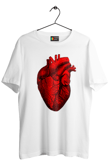 Футболка чоловіча з принтом "Серце". Здоров`я, кардіолог, лікар, лікарня, лікування, медицина, серце. ART принт на футболках