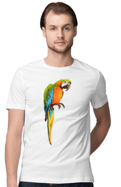 Футболка чоловіча з принтом "Просто Папуга". Папуга, пташка. 2070702